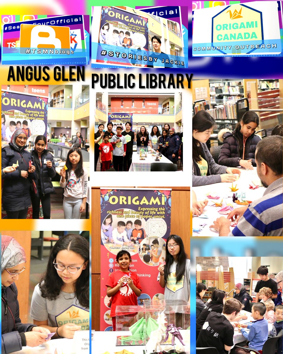 TSMN_studios's tweet photo. #TSMNblogs #Storiesby @jackiehan4869 @origami_canada #communityoutreach @ Angus Glen Public Library feat the #OrigamiSquad TY 2 Jackie 4 sharing another wonderful #origamiadventure w/ #TSMN #Readallaboutit @MKTVMedia @stemkidsrock @thisashleytay BLOG: https://t.co/soerCX2auD https://t.co/evTpWIycZv