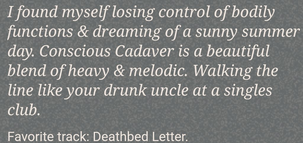 consciouscad's tweet photo. Kind words from a #Bandcamp listener: https://t.co/dxZgoP2IsS