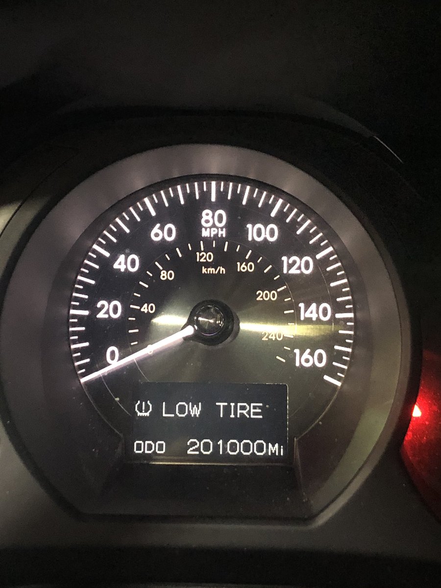 When you’re waiting at the <a href="/Bojangles/">Bojangles</a> drivethru and realize you just hit the 201k mark and your tire pressure is low 😂 

I got the Cajun Filet Sandwich and some cinnamon twists in case you were wondering.