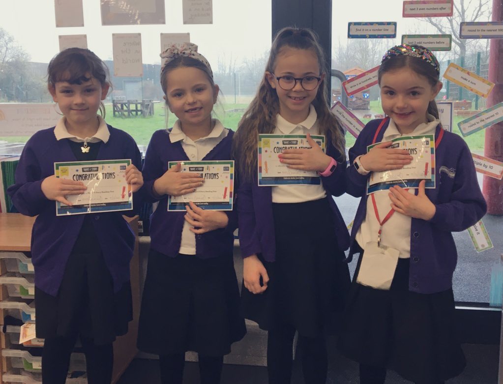 YBB_Y1's tweet photo. Well done girls 👍🏻 the first to bring back their #ShareAStory challenge sheets @WorldBookDayUK 📚 Don’t forget to return them for a certificate 🤩 #Encouragingreading #sharingstories https://t.co/z7j6VJqpTd