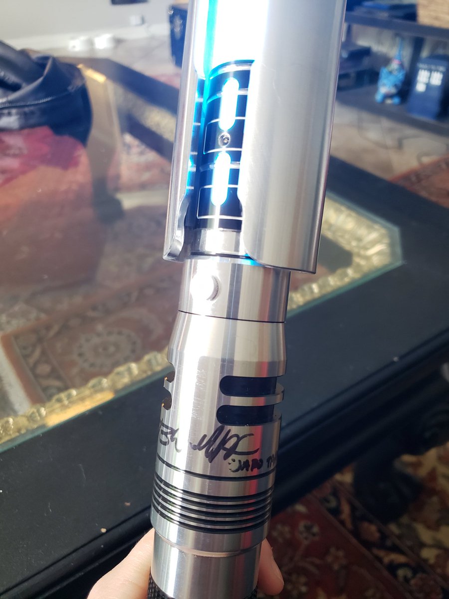 T_3_Creations's tweet photo. I think we threw @WillingBlam
for a bit of a loop when we walked up as Jester and Yasha and asked him to sign a lightsaber. We enjoyed the stories about him smacking himself with his stunt saber. #starwars #JediFallenOrder #CalKestis #C2E2 #c2e22020 https://t.co/Kv2L2pPQxl