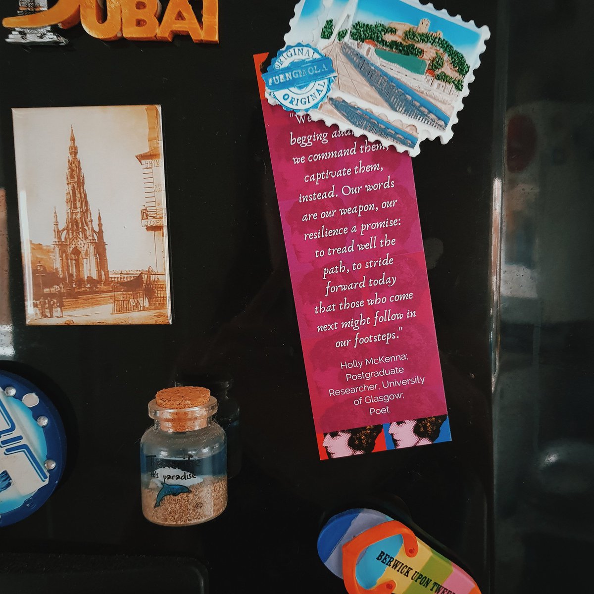 10.3.2020Three okay things:• my mam put my IWD bookmark on the fridge • I cleaned & organised my desk and she is looking GOOD • the lovely @awritedream received the letter I sent to her  #threeokthings