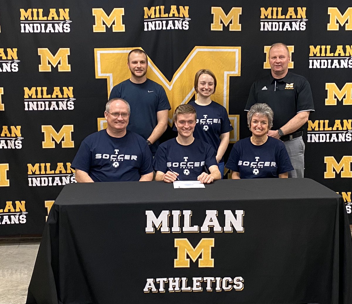 MilanAthletics's tweet photo. Congratulations Talon Gobel on signing your letter of intent to further your academic and athletic career in soccer at Trine University. @TrineUniversity https://t.co/TvGK0CeqXH