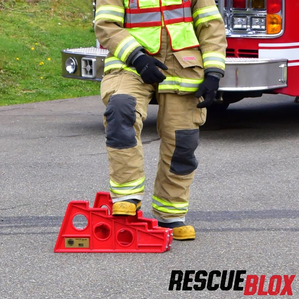 RescueBlox's tweet photo. A step above the competition. RescueBlox. Better step chocks. #firedepartment #firefighters https://t.co/RSyvqQcolB