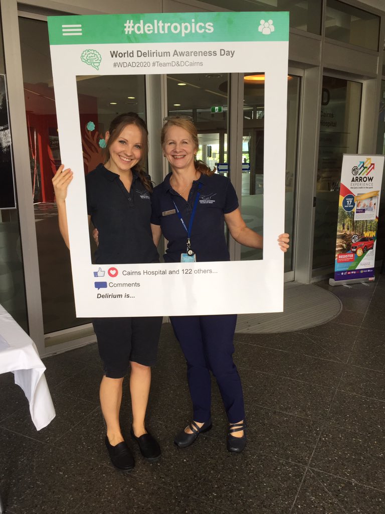 janejor92225582's tweet photo. Mother and daughter raising awareness for World Delirium Awareness Day #WDAD2020 #deltropics @CairnsHHS @ajjuss https://t.co/fp4bL0ePDo