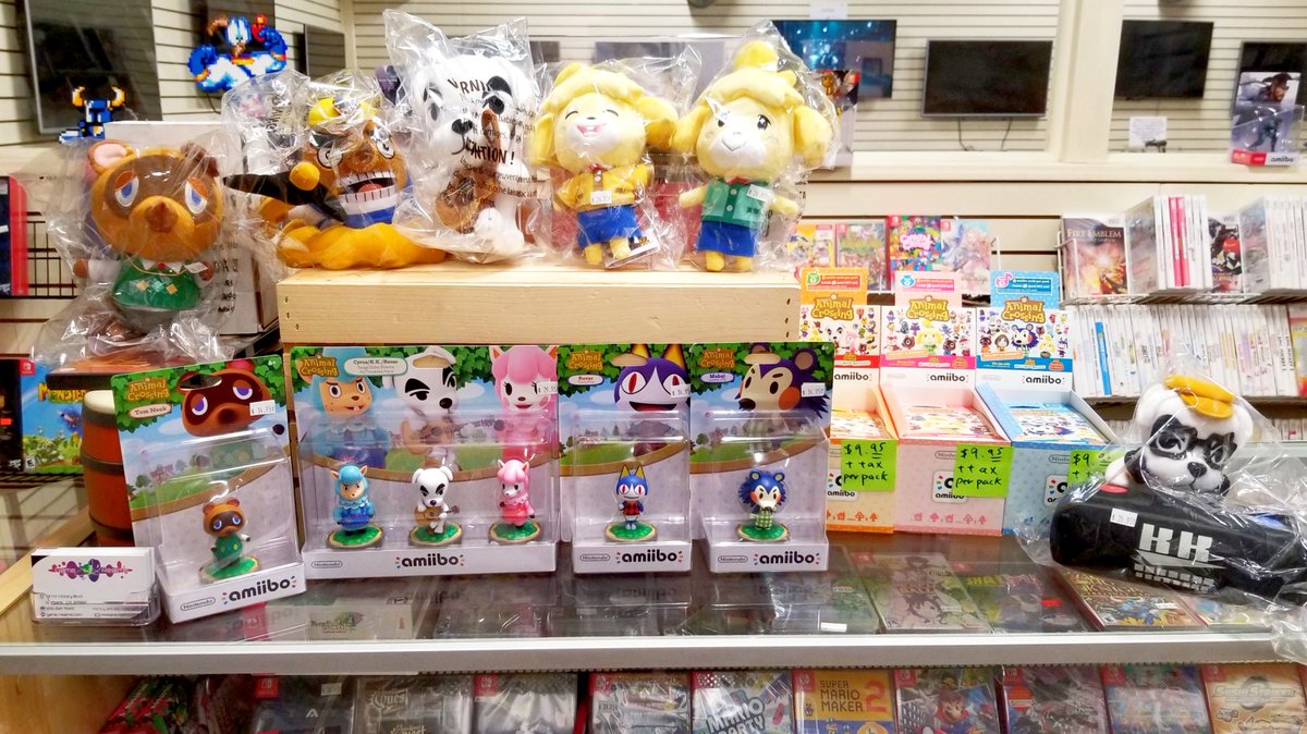Game_Realms's tweet photo. #Nintendo #AnimalCrossing plush &amp; #Amiibo figures &amp; cards are in stock at @Game_Realms in #Burbank #California!

#AmiiboCards &amp; figs are compatible with the upcoming #AnimalCrossingNewHorizons on #NintendoSwitch!

Call our store phone for current prices &amp; stock!
818-841-1545 https://t.co/XwXKPlBi2V