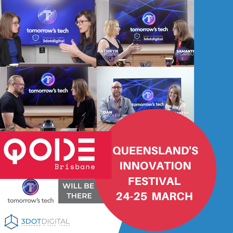3dotDigital's tweet photo. We're excited to announce that @TomorrowsTechAU will be at the @qode_brisbane conference this year!🥳 We look forward to seeing you there #QODEBrisbane #QODE2020 #innovation https://t.co/53UM6YqTwy