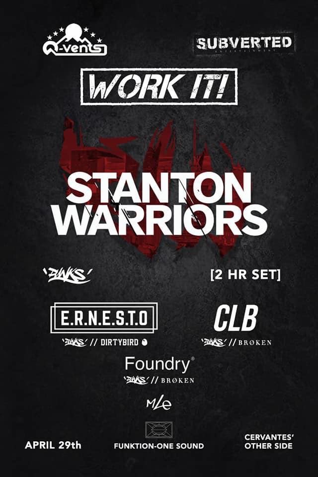 Qvents1's tweet photo. Announcing our new MONTHLY at @CervantesDenver #workitwednesdays our first installment is April 29 with @StantonWarriors See you on the dance floor 😎 https://t.co/iLo4BwfwMH