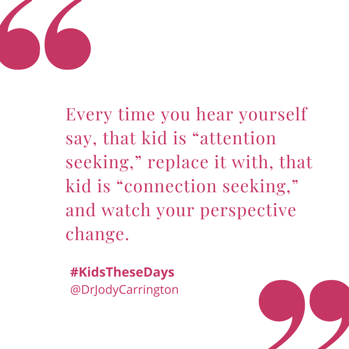 DrJCarrington's tweet photo. These words have become one of the most quoted lines from #KidsTheseDays 📘It’s a subtle shift in the story of the child that unlocks the empathy we have for babes who are struggling. It’s a powerful thing. Use it often. It’ll change you. xo 

#drjody #author #book #relaunch https://t.co/SGXkOKAddM