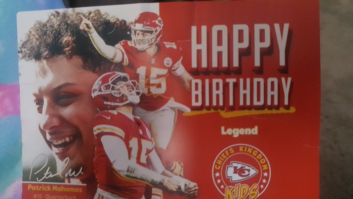 nittis1's tweet photo. @PatrickMahomes @Chiefs  my Grandkiddo Legend Caraway turns 4 on Friday 13th. He received his first birthday card today! Thank you so much for making his day. (Dad says this is going to the trash. Darn Jaguar fan)😊#chiefsbaby #spoiled #babyboy #Legend #gmaof5 https://t.co/NE06KJzJCR