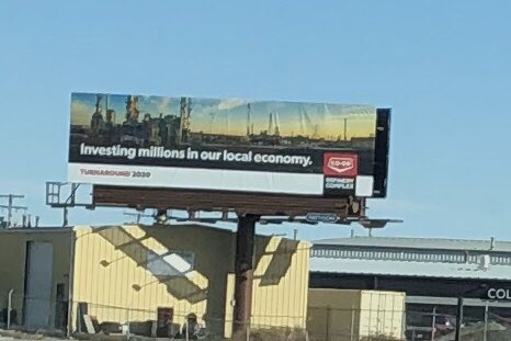 DrivingMissDai5's tweet photo. .@CoopRefinery how exactly will our local economy benefit from TA 2020 if everyone is living and eating in scabville instead of staying in local hotels and eating in local restaurants? #boycottcoop #refineryfacts #supportunifor594 https://t.co/1gCYrfWd0v