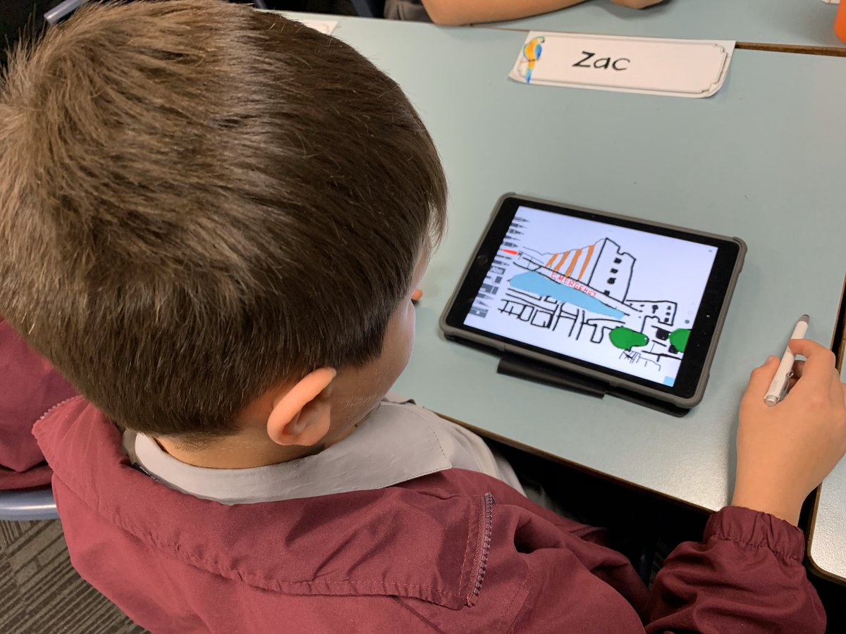 AugLearning's tweet photo. Year 3 at Mawarra PS are making their own picture books using #sketchesschool to draw their pages. They will pick up where Noah Dreary left off and create narratives where he goes out to be helpful in the world. #EveryoneCanCreate https://t.co/g6I3Ypu58N
