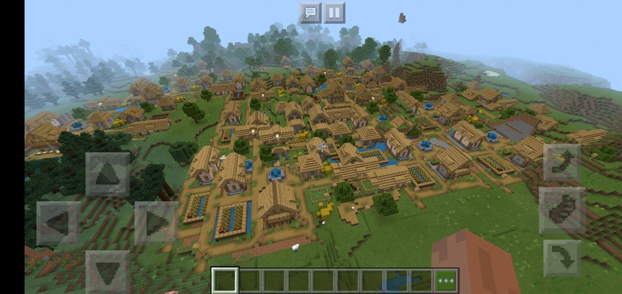 Minecraft 見てみて こんなの見つけた 村じゃなくてここまで来ると街 笑 マイクラ 神シード T Co Tqnco5r1id Twitter