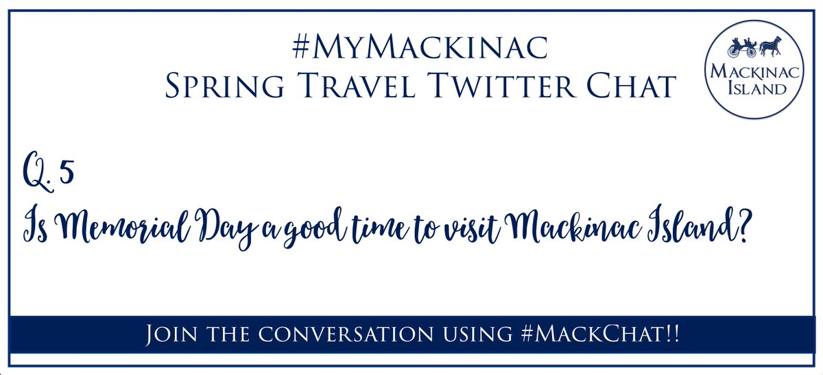 mackinacisle's tweet photo. A. 5  Yes!!! Memorial Day Weekend is the unofficial kick-off to summer on Michigan's Crown Jewel.  From military tributes to downtown festivities, it offers an ultimate American patriotic experience kicking off sweet summertime in the USA.   🐴📱🌷  #MackChat #MyMackinac https://t.co/5coEc81yxj