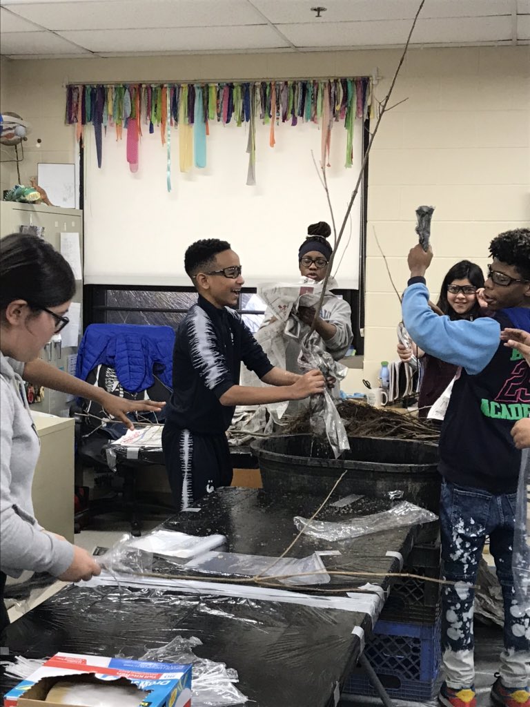 ScncTeacher2015's tweet photo. @GlenviewEMSD wrapping trees for Living Lands and Waters “One Million Trees” project. https://t.co/qXoQ6UrhDR