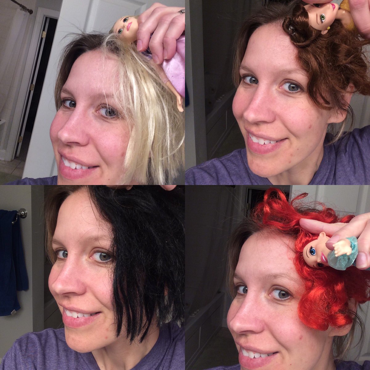 dolls with different color hair