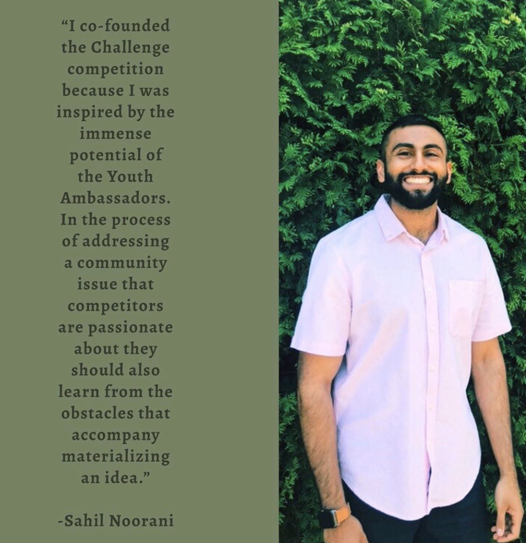Meet Sahil Noorani, a former Youth Ambassador and the co-founder of the Innovative Solutions Challenge. Sahil believes “The competition is designed as a platform for youth to materialize their ideas and learn from the logistics of reality.” #YouthFestival