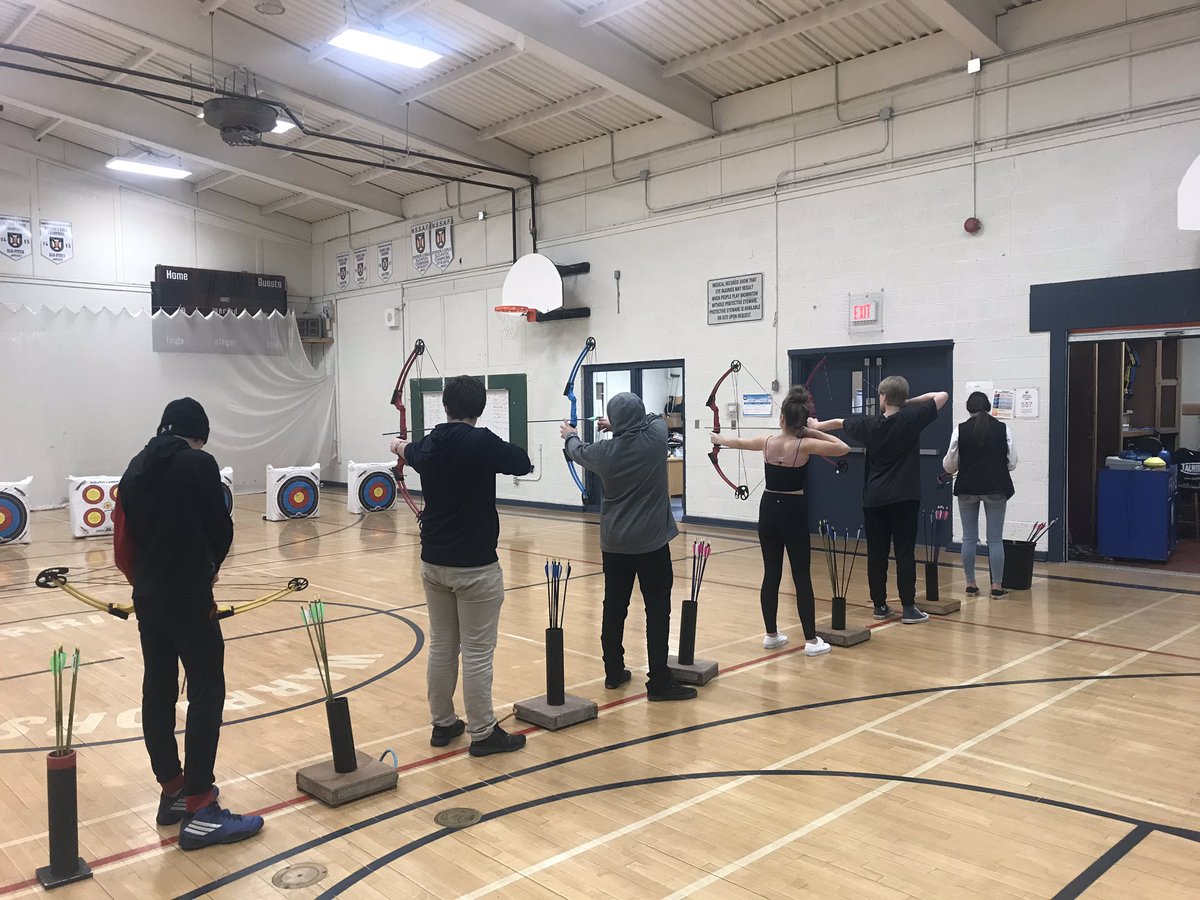 CharaLarusic's tweet photo. Some NASP action at PRHS.  Tic tac toe, shoot the sticker etc 🙂 #nasp https://t.co/15sY2vAWAE