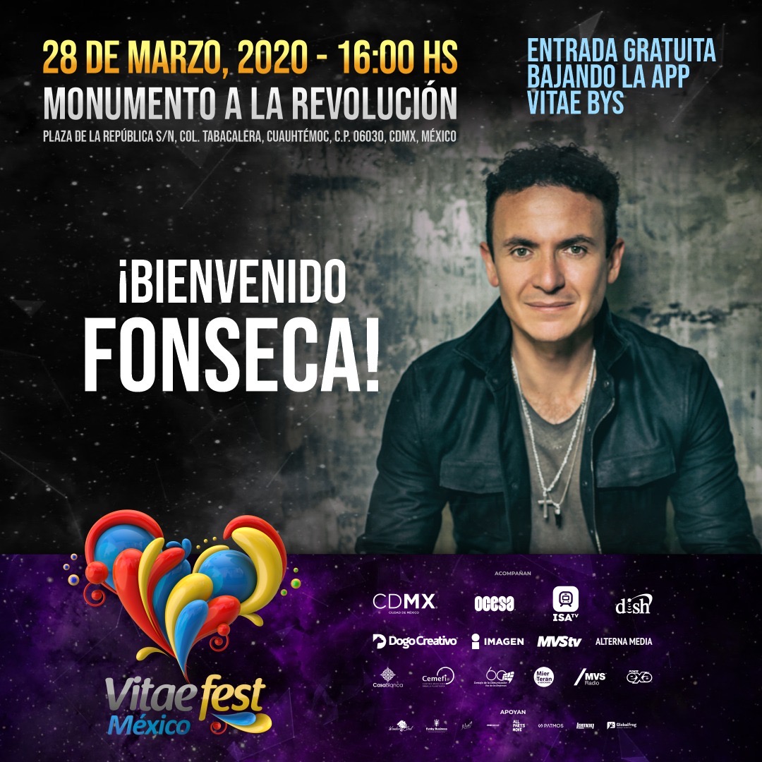 VitaeFest's tweet photo. Bienvenido @Fonseca al #VitaeFest México!

VITAE FEST MÉXICO
Marzo 28, 2020.
Monumento a la Revolución, Plaza de la República s/n, col. Tabacalera, Cuauhtémoc, c.p. 06030, CDMX, México. https://t.co/RJfoyuywri