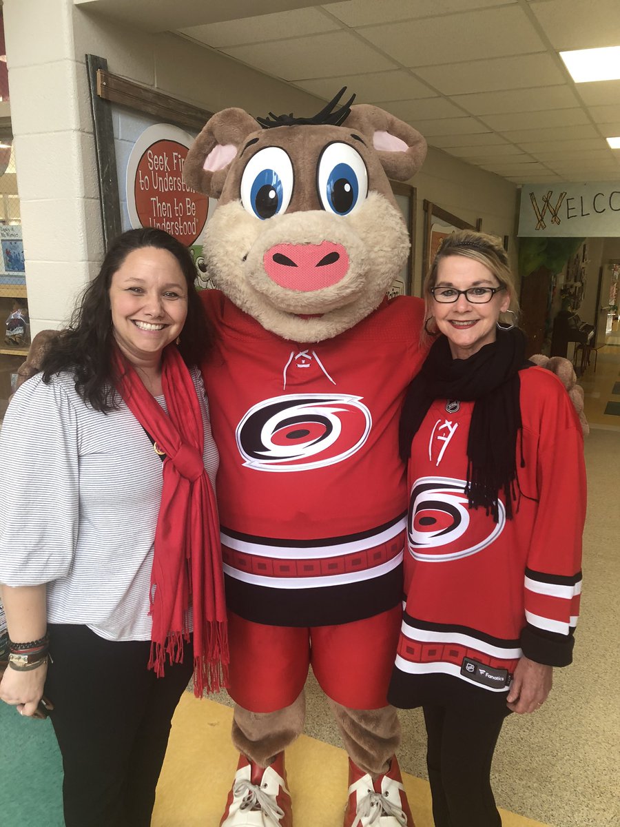 CombsCatchUp's tweet photo. Stormy with @Canes visited today to celebrate #READvolution. @WCPSSTeam @wcpssmagnets @wcpss @CentralWCPSS https://t.co/Lr272LvvHe