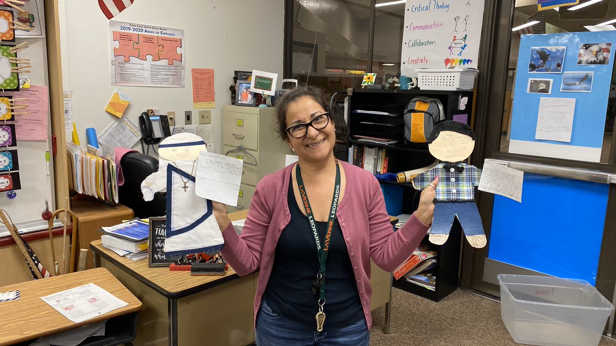 Ms. Parga’s 3rd grade students researched &amp; wrote about influential people, then created paper replicas followed by a presentation. Examples of Mother Teresa &amp; César Chávez below. So cute! #CortezElementary #art #writing #creativity @CVUSDNews <a href="/CorinnaHathuc/">Corinna Hathuc, Ed.D.</a>