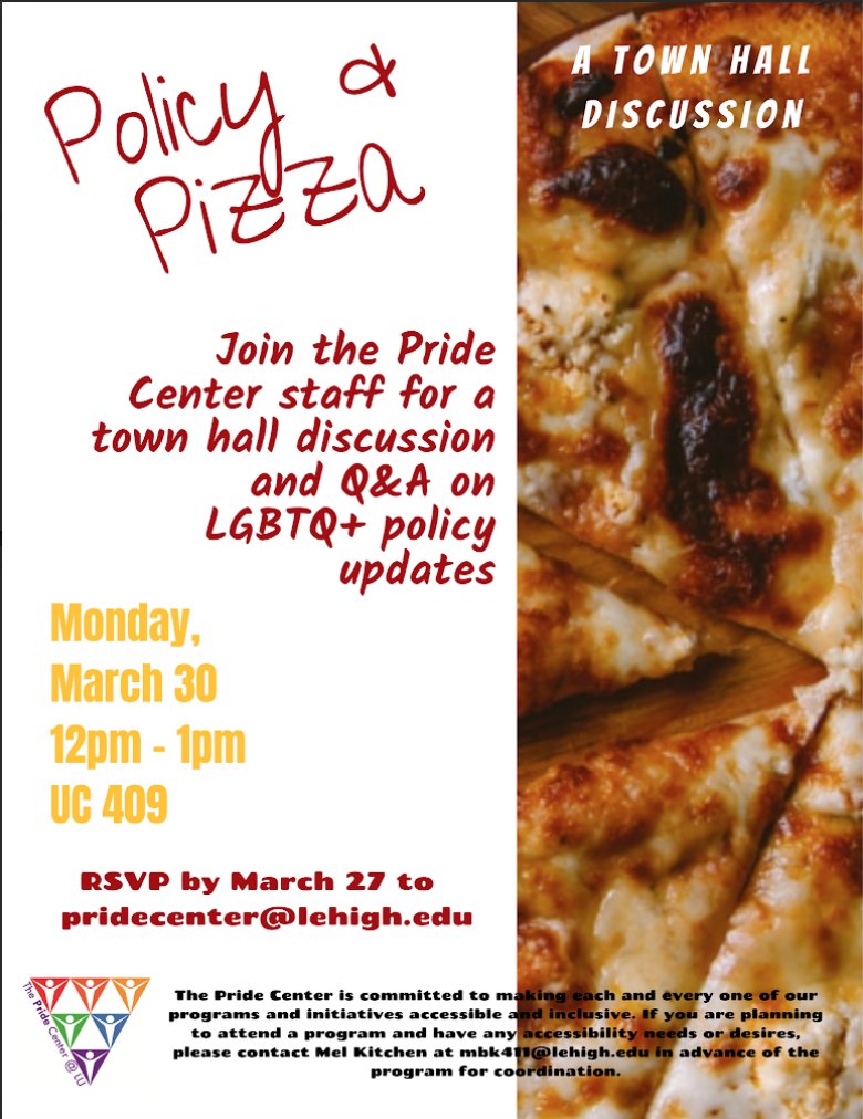 Policy &amp; Pizza on March 30th!