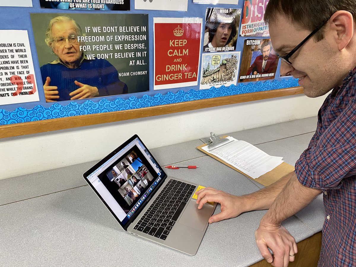 Coogs16's tweet photo. Virtual Harkness with our 8th grade students in Seoul, Korea. Breakout rooms are another great feature provided by Zoom! Kids loved talking to each other in small groups virtually! @SFS1912  @VoiceLab2 @zoom_us @PhillipsExeter https://t.co/inmu8JoN4H