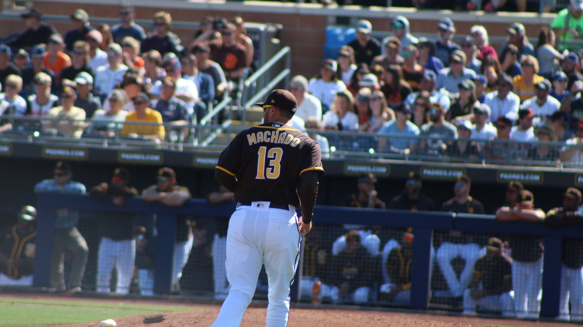 Manny Machado, Emilio Pagan, Franchy Cordero, Jurickson Profar circling the bases after a home run  #Padres 3-1-20