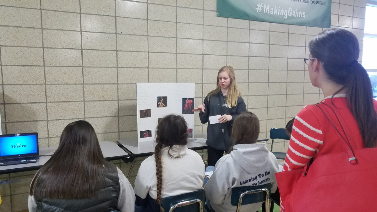 Celebrating Spanish 3 project night.