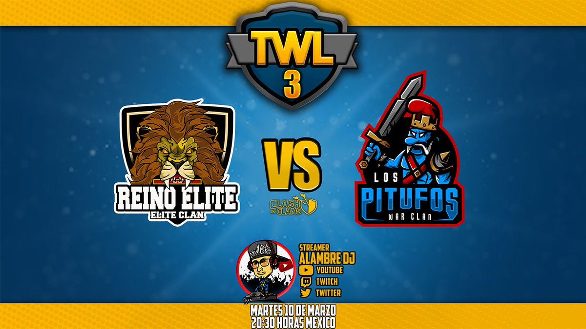 🚨Gran Batalla Elite🚨

👀Hoy por @TopWarLeague jornada 3 los poderosos <a href="/ReinoElite/">Reino Élite</a> se enfrentan a los grandes de <a href="/ClanPitufos/">Clan Los Pitufos</a> una batalla para NO perderse💪

Los espero🤗

Link del directo 👇
youtu.be/jHYX8A4dc-U

Agradecemos tu apoyo ❤️&amp;🔃