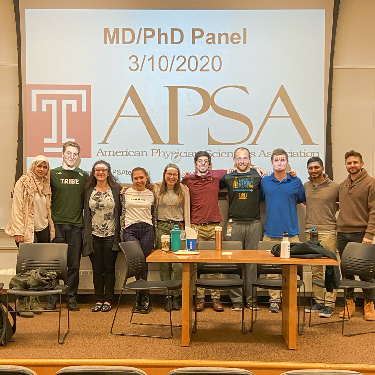 TempleAPSA's tweet photo. What a great event for undergraduates to ask questions to current MD/PhD students! @A_P_S_A #DoubleDocs https://t.co/SMCQ9H3C8D