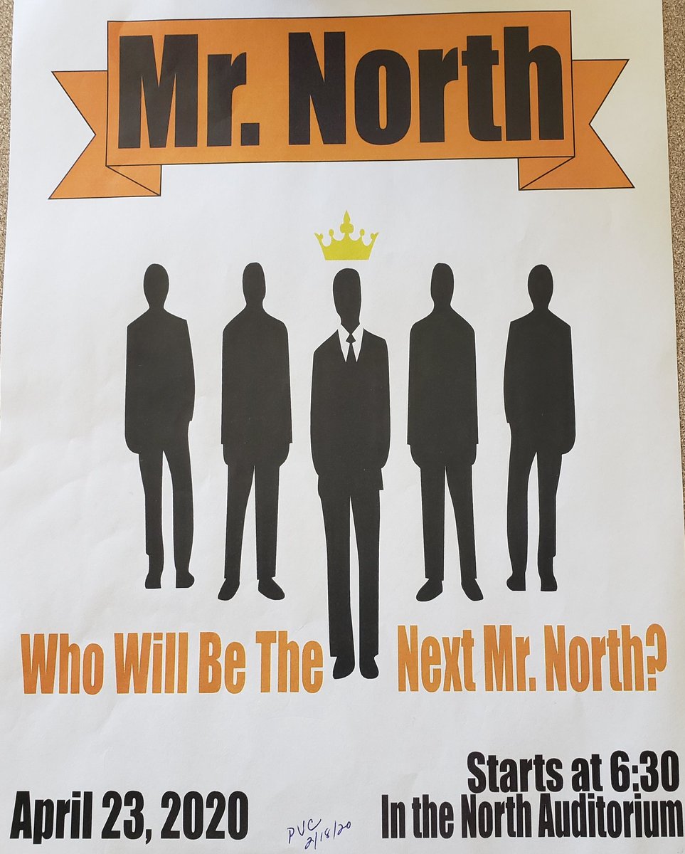 Attention all Junior and Senior Boys: if interested in competing for Mr. North 2020 please stop by room 1215 by Friday. CONTESTANTS NEEDED!!! Do you have what it takes?! <a href="/HighSchoolNorth/">High School North</a> pic.x.com/UKvAKVmPWZ