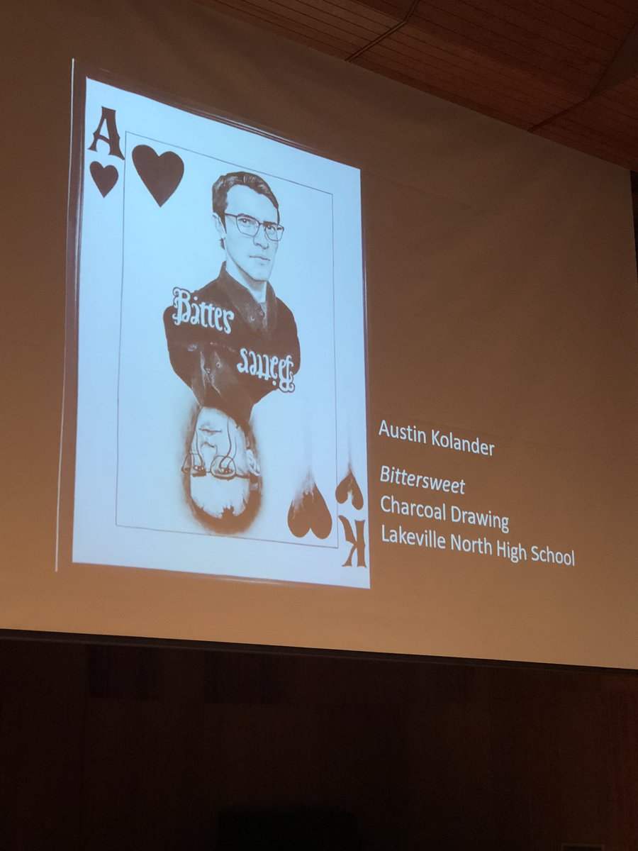 ln_visual's tweet image. Congrats to Austin Kolander for receiving top honors at the 2020 SSC Visual Arts Exhibit. His drawing received the Normandale Award of Excellence as the top artwork in the exhibit.