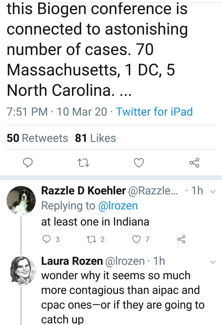 madamyez's tweet photo. Here's some statistics to back up my tweet projection
The #CoronaVirus has already been in the USA for well over a month now
#Biogen
#CPAC
#APIAC
#COVID19
We NEED more #TestKits tho
#Pence
#Trump https://t.co/btwHtIT4RE