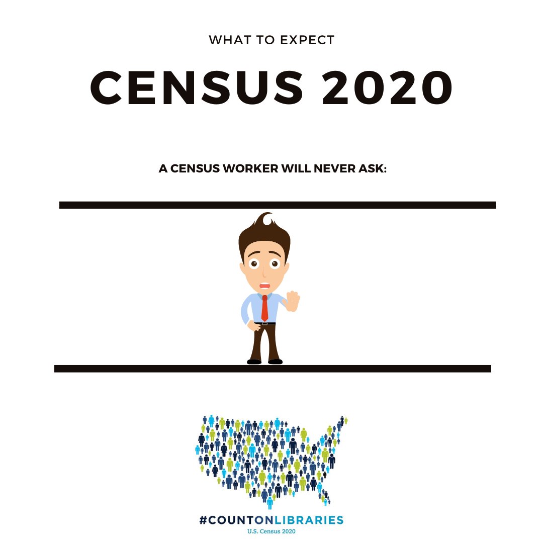 arcadiapl's tweet image. Stay alert to scams! The Census Bureau will never ask you:
- Your Social Security number.
- For money or a donation.
- Anything on behalf of a political party.
- Your bank or credit card account numbers.

#census2020 #census #countonlibraries #arcadiapubliclibrary