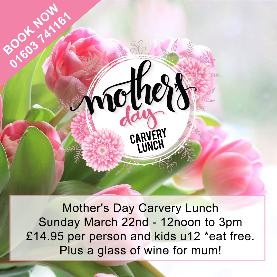 💐Treat Mum this Mother's Day to a carvery lunch. Served on Sunday 22nd March, 12 noon to 3pm. Free glass of wine🍷 for mum. Under 12's eat free (one main course per paying adult). Book by calling 01603 741161.💐 brookhotel.co.uk/events/mother'…