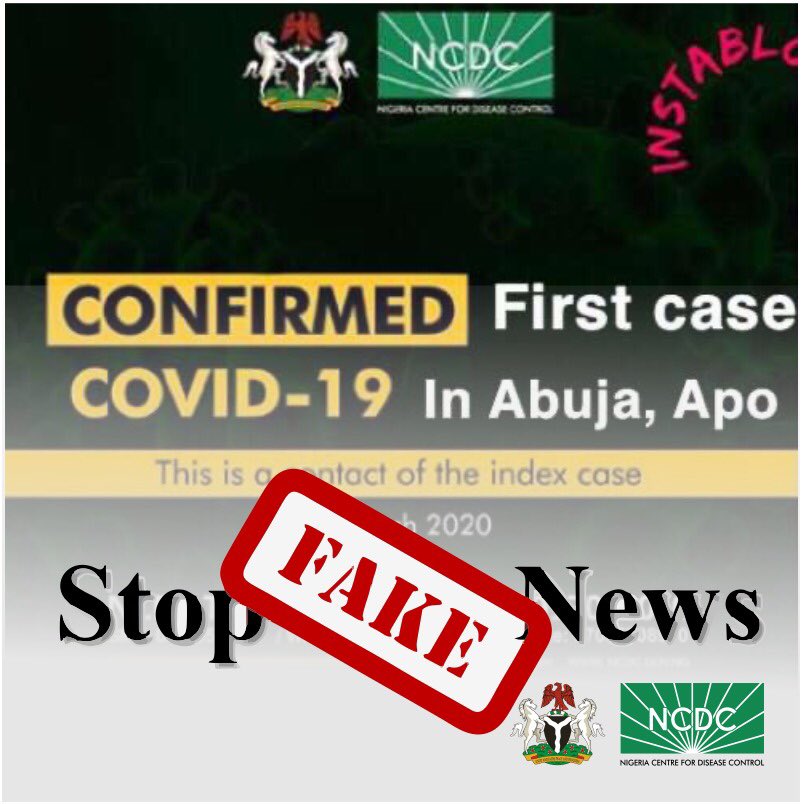 NCDCgov's tweet photo. Please disregard all rumours of new #COVID19 cases in Nigeria if it is not announced by @NCDCgov or @Fmohnigeria 

As at 10th of March, there are 2 confirmed cases of COVID-19 in Nigeria. 

They are clinically stable &amp; are being managed at the Infectious Disease Hospital in Lagos https://t.co/TIRM5Nkalb
