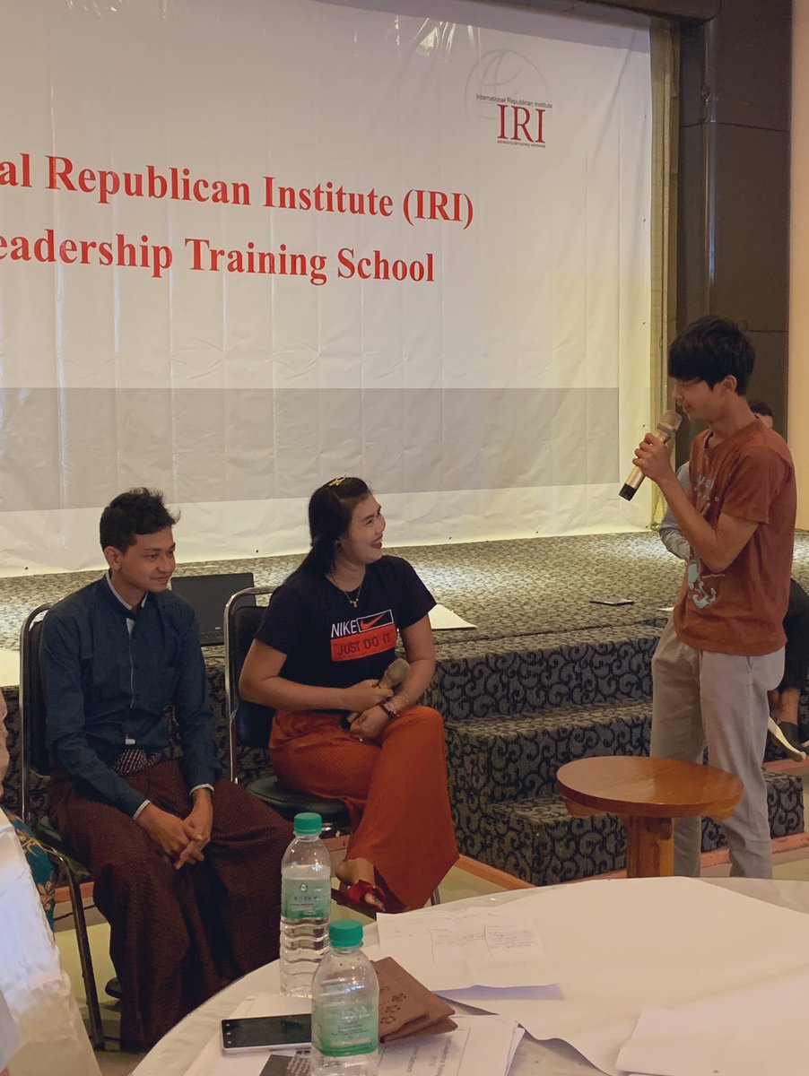 DinaMSadek's tweet photo. Practicing voter outreach and volunteer recruitment pitches on peers  at @IRIglobal’s #Youth #Leadership Training School in Myeik to reflect on understanding voters and their issues as key to succeeding in the upcoming #Myanmar #elections @USAIDBurma @USAID #Burma #HappeningNow https://t.co/De5cR4EFmj