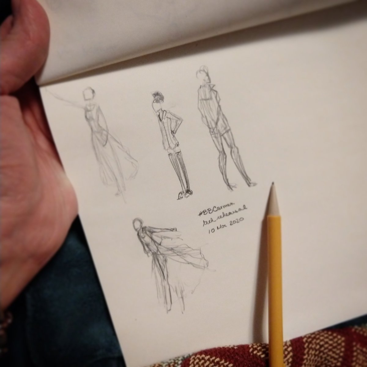 flitephoto's tweet photo. Some sketches from tonight's tech rehearsal of #BBCarmen. 
I love the combo of stage costumes + warm-up gear, and can't wait to see the full production next week! https://t.co/VCHv03eVHb