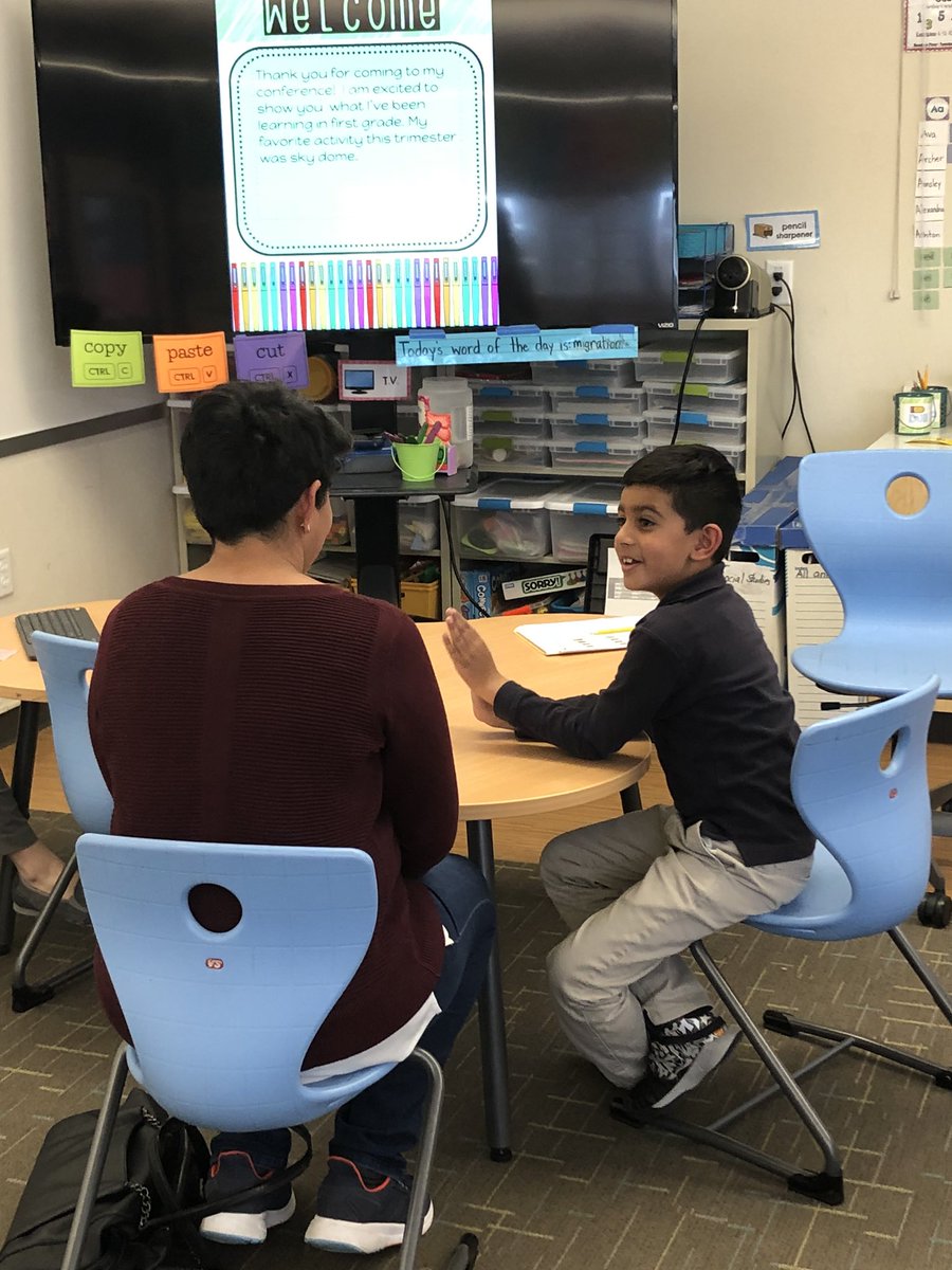 TeachWeiner's tweet image. Student led conferences allow students to reflect on their learning and share their growth with their families. #FirstGrade #WCSReflective