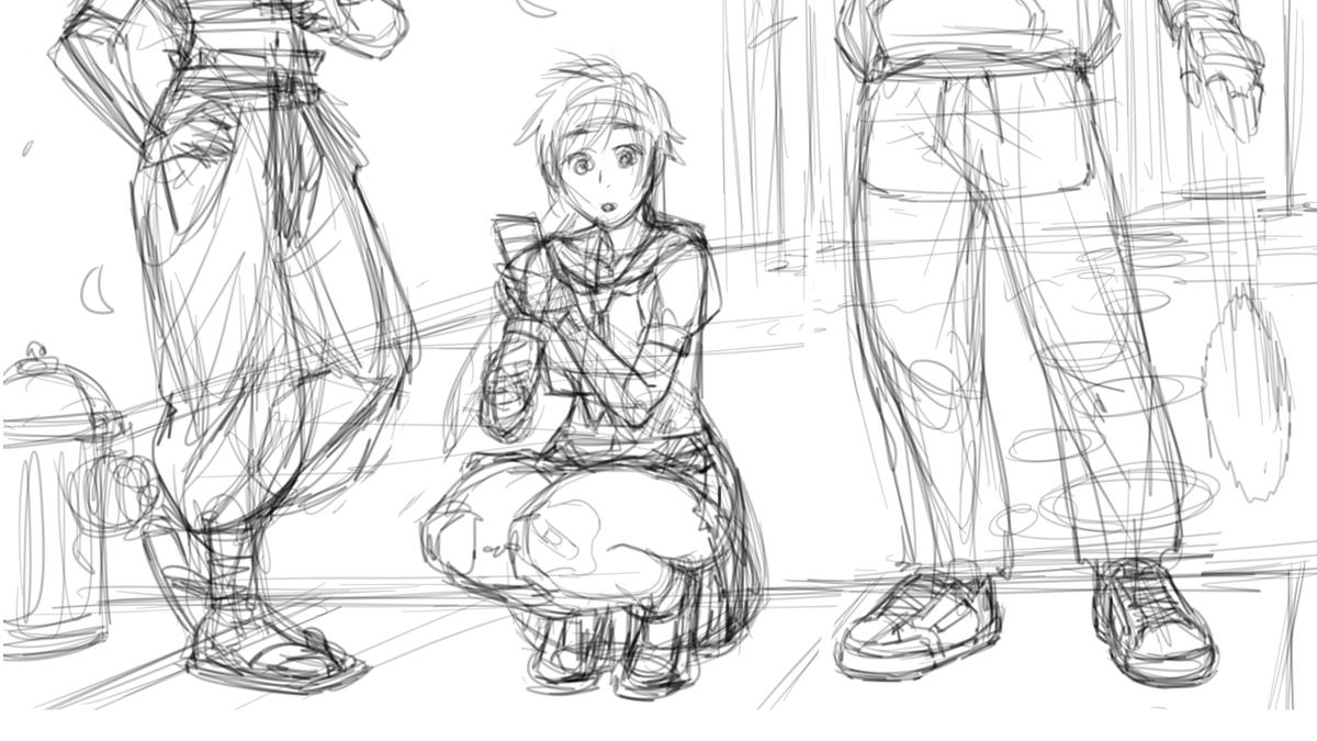 #StartToFinish my sketches usually are a mess, but I can find myself through it