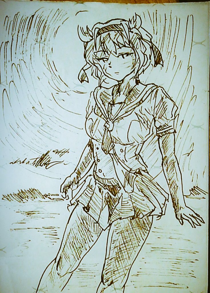 休憩落書き
今朝描いてなんとなく覚えたので
初くん。
シチュは謎... 