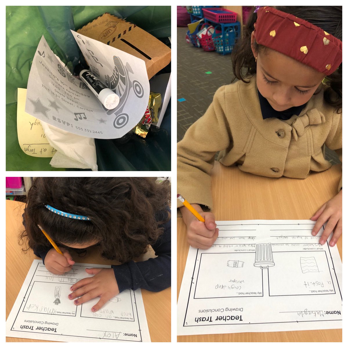 TeachWeiner's tweet image. #DrawingConclusions about our teacher’s trash #FirstGrade #WCSJoyfulLearning