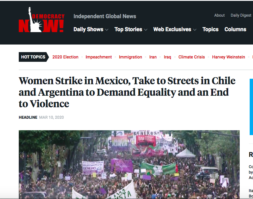 AddiMaldonado's tweet photo. Asi cubre la prensa internacional la lucha de las mujeres en #Mexico #8M #El9NingunaSeMueve #ParoNacionalDeMujeres hemos demostrado nuestro poder y #LoVamosATirar https://t.co/x4MGeXrWom