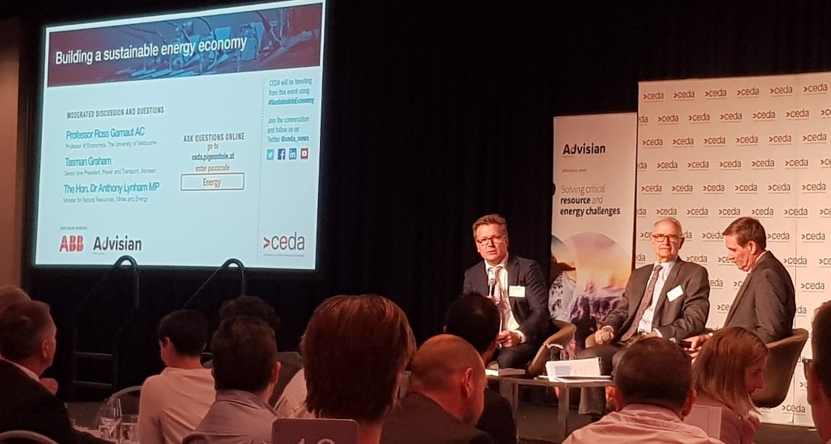 Prof Garnaut AC and Minister Lynham MP with a very clear message on enabling the Energy Trifector: Affordability, Reliability, and a smooth transition to #renewables. "Right now is the right time for major investment in renewable energy" 👍🏼
@Ross_Garnaut <a href="/DrAnthonyLynham/">Dr Anthony Lynham</a>