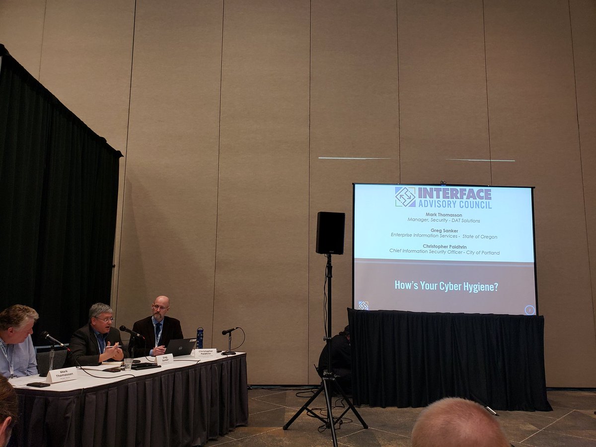 sabywaraich's tweet image. Excellent session on #Cyberhygiene at #InterfacePortland. Learned a lot - Thanks to #Mark #Christopher and @gtsanker