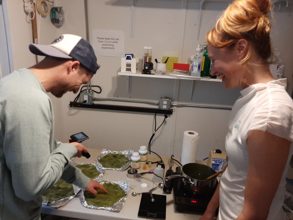 slimavocado's tweet photo. Fun to film the Algae Textile for Space Travel for a German Documentary. Please stay tuned for the following program. #documentary #algae #bioplastic #biobotic #spacetravel https://t.co/77dUMCq4Fd