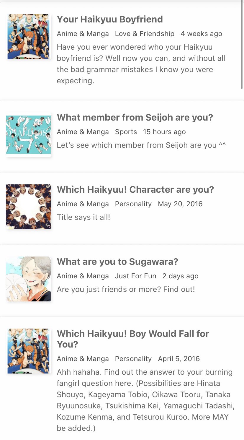 Haikyuu!! Quiz: Which Haikyuu!! Character Are You?