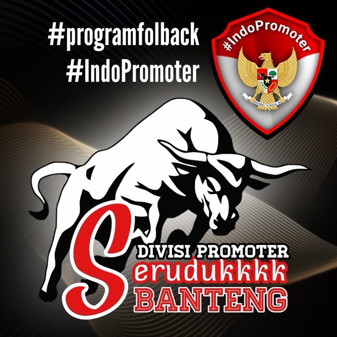 OPEN PROMOTE #programfolback 
#IndoPromoter #TimBanteng
Syarat Reply: #programfolback + username
Big No to :Bokeper, Kadal penghisap NKRI, Judi, Sabung Ayam

Big Thnks: Lord <a href="/TheArieAir/">Arie Dirgantara</a> 
<a href="/NotesofMila/">Mila🇮🇩</a> <a href="/Lerry28/">Lerry Reinato</a> <a href="/yush_abubakar/">Yush</a> <a href="/JuanitaSitompul/">🌺 JES 🌺</a> <a href="/Kokonovast/">BumbleBee</a> 

Source: <a href="/rryaza/">El Rry ✨</a> 

❤ &amp; RT