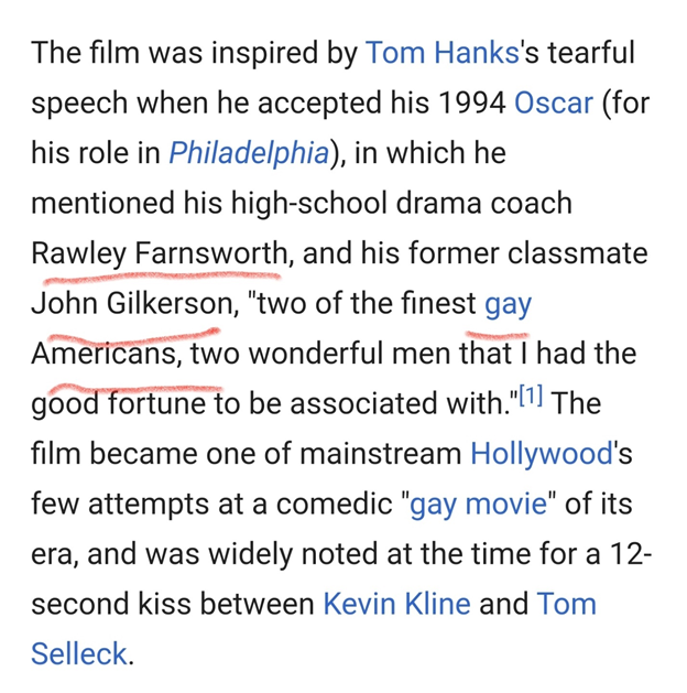 18)During the Oscar's for Philadelphia